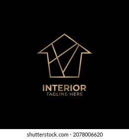 minimalist and elegant house vector logo design for real estate, construction, interior, exterior home decoration