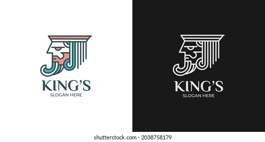 minimalist and elegant king logo set