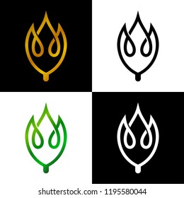 minimalist elegant leaf logo design inspiration with line art style