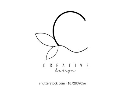 Minimalist and elegant letter C logo design vector illustraton