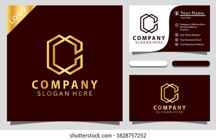 minimalist elegant, letter c luxury logo design inspiration, business card