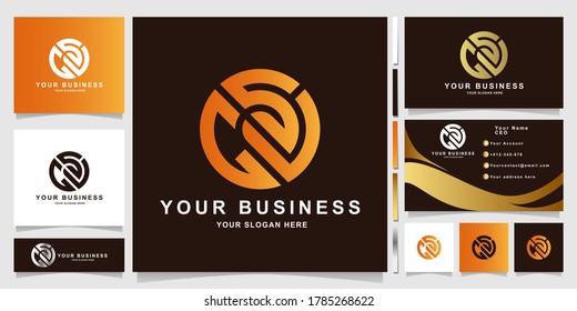 Minimalist elegant letter GSV logo template with business card design