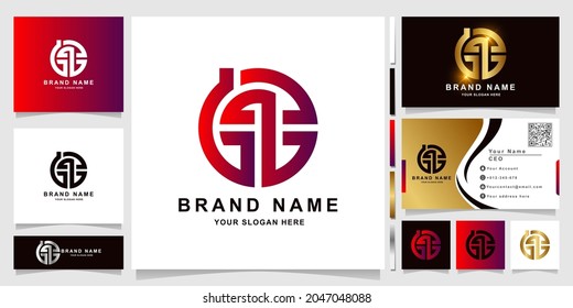 Minimalist elegant letter GZ monogram logo template with business card design