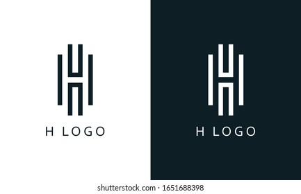 Minimalist elegant line art letter H logo. This logo icon incorporate with lots of line and brand name in the creative way.