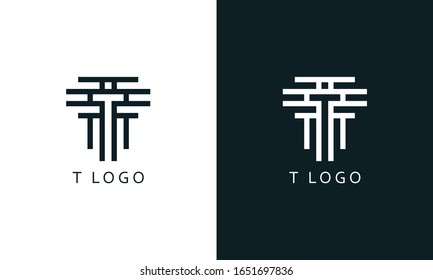 Minimalist elegant line art letter T logo.