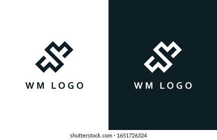 Minimalist elegant line art letter WM logo. This logo icon incorporate with two letter W and M in the creative way.