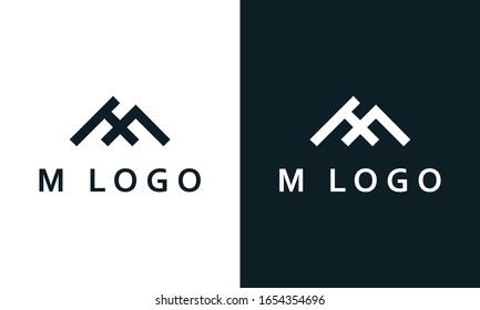 Minimalist elegant line art letter M logo.