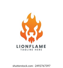 Minimalist elegant lion flame logo