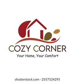 A minimalist and elegant logo design for 'Cozy Corner,' a home décor brand. Perfect for interior design, home furnishing, or lifestyle branding.