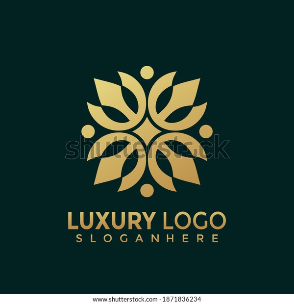 Minimalist Elegant Luxury Logo Golden Fashion Stock Vector (Royalty ...