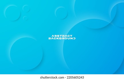 Fondo de color azul degradado minimalista y elegante. Forma de círculo abstracta redondeada con el efecto de luz superpuesta de sombra diseño ilustración vectorial.