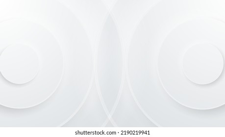 Minimalist and elegant, modern white background abstract circle shape with shadow overlay golden line effect design vector illustration