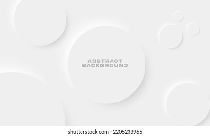 Minimalist and elegant modern white or light silver background. Abstract circle shape rounded with shadow overlay golden line effect design vector illustration.