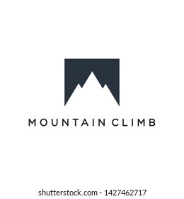 Minimalist and elegant mountain logo design. Suitable for companies engaged in nature, travel companies, mountain climbing equipment companies, etc.