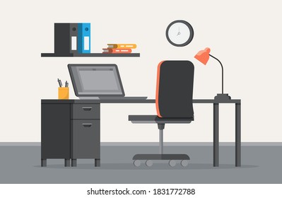 Minimalist elegant office room vector