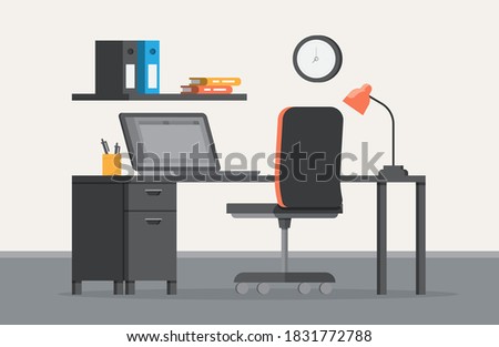 Minimalist elegant office room vector