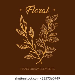 Minimalist elegant organic floral elements. Premade decorative fashion labels, signs. Vector
