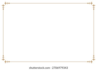 Minimalist Elegant Ornate Border Frame Gold with Swirl Corners. 4