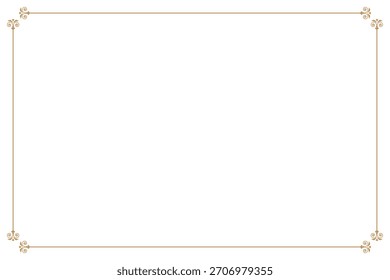 Minimalist Elegant Ornate Border Frame Gold with Swirl Corners. 11