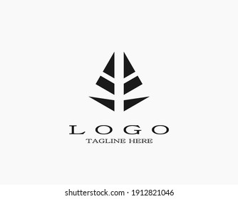Minimalist elegant pyramid or triangle logo that formed from the black line. Creative pyramid logo template vector illustration.