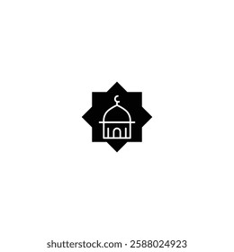 A minimalist and elegant Ramadhan icon, symbolizing the holy month with spiritual and festive elements, perfect for religious events, Islamic branding, and cultural celebrations.