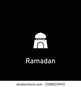 A minimalist and elegant Ramadhan icon, symbolizing the holy month with spiritual and festive elements, perfect for religious events, Islamic branding, and cultural celebrations.