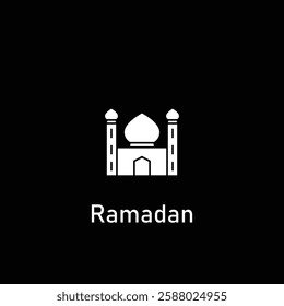 A minimalist and elegant Ramadhan icon, symbolizing the holy month with spiritual and festive elements, perfect for religious events, Islamic branding, and cultural celebrations.
