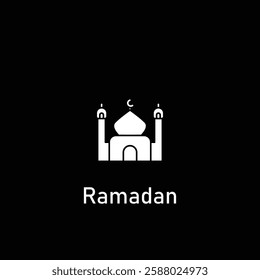 A minimalist and elegant Ramadhan icon, symbolizing the holy month with spiritual and festive elements, perfect for religious events, Islamic branding, and cultural celebrations.