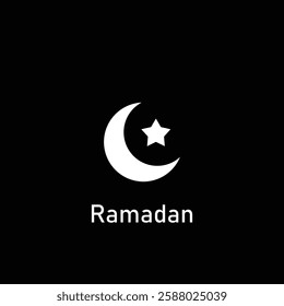 A minimalist and elegant Ramadhan icon, symbolizing the holy month with spiritual and festive elements, perfect for religious events, Islamic branding, and cultural celebrations.