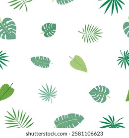 Minimalist and elegant seamless pattern featuring a repeating design of simple green floral shapes. Seamless pattern of a beautiful floral pattern featuring vibrant leaves and flowers