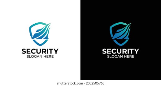 Logo minimalista elegante de la línea de protección para empresas y agencias