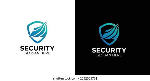 Minimalist elegant shield line logo for companies and agencies