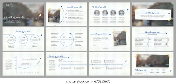 Minimalist elements for infographics on a notebook background in a cage. Presentation templates. Use in business presentation, flyer and leaflet, corporate report, marketing, annual report, banner.