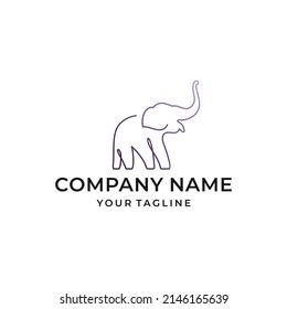 Minimalist Elephant Line Art Logo Design