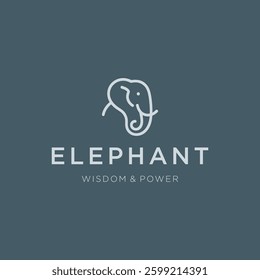 Minimalist Elephant Line Art Logo – A refined elephant logo symbolizing strength and intelligence.