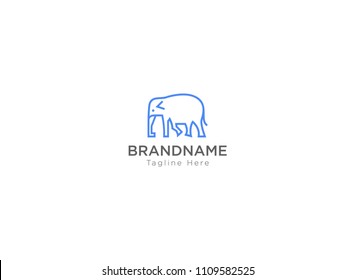Minimalist elephant logo