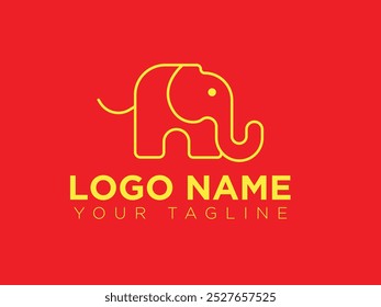 Minimalist Elephant Logo Design  Modern Abstract Animal Symbol