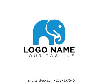 Design de logotipo de elefante minimalista símbolo animal abstrato moderno