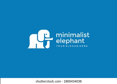 plantilla vectorial de diseño de logotipo de elefante minimalista