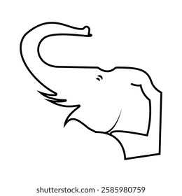 Minimalist elephant logo icon for branding, business, and creative design.