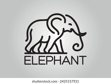 minimalist elephant logo in profile