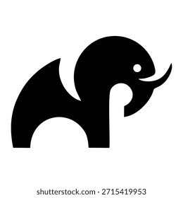 Logotipo de elefante minimalista representando força, sabedoria, estabilidade, memória e confiança. Design de vetor preto limpo adequado para marca de negócios, educação, conservação e identidade corporativa.