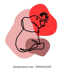 Minimalist elephant logo vector cute