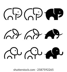 Minimalist Elephant Logo Vector Illustration