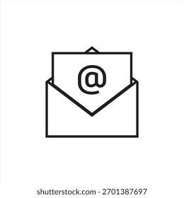 Minimalistisches E-Mail-Symbol.Umschlag mit Symbol, das die digitale Kommunikation darstellt