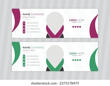 Minimalist email signature and personal social media cover design