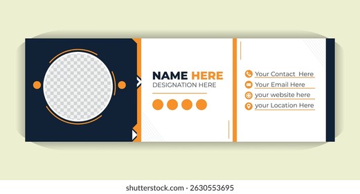 Minimalist Email Signature Professional Vector Layout, Sleek Email Signature Design Minimal Vector Template for Professionals