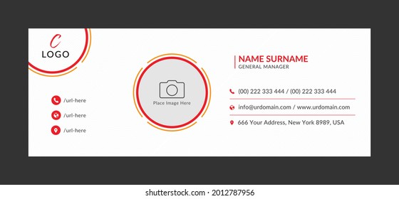 minimalist email signature template with an author photo place