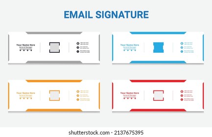 Minimalist email signature template design. business modern email signature and social media cover, banner design