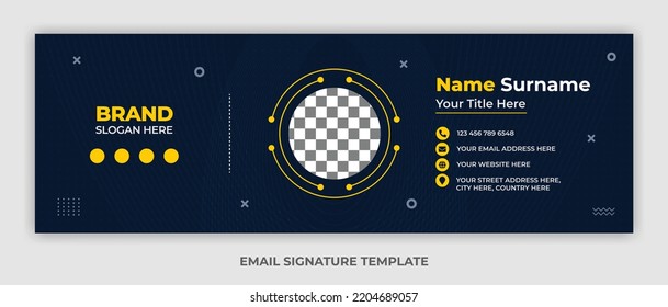 Minimalist email signature template design or email footer and personal social media cover